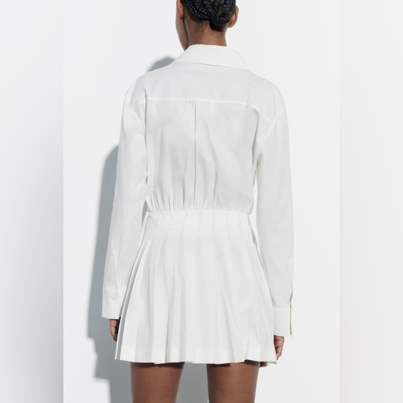 NWT ZARA Pleated Shirt Dress in Size Small - Picture 7 of 12